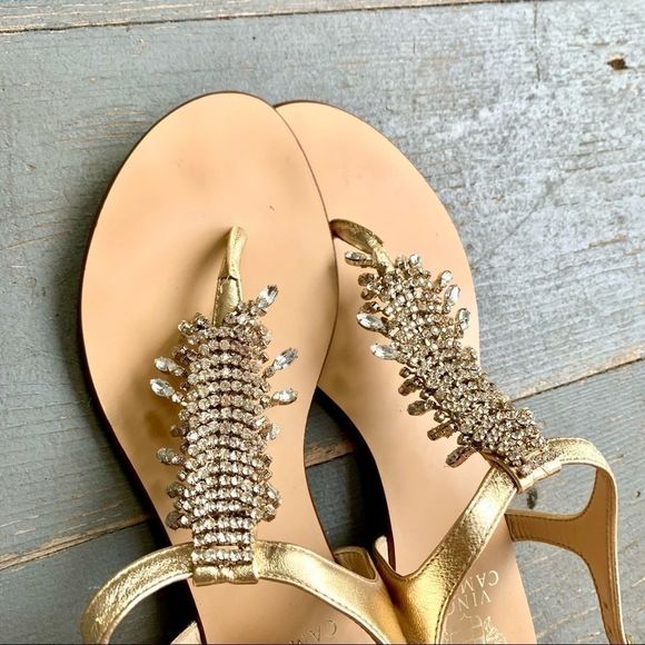 EUC Vince Camuto Bling Crystal Boho Sandals GORG! - Picture 3 of 12